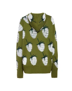 Lampone HoodieGreen in Jacquard
