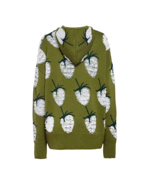 Lampone HoodieGreen in Jacquard