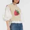 Lampone VestBeige in Wool Embroidered
