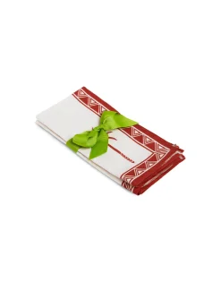 Large Napkins Set Of 2Date Palms Brick in Linen