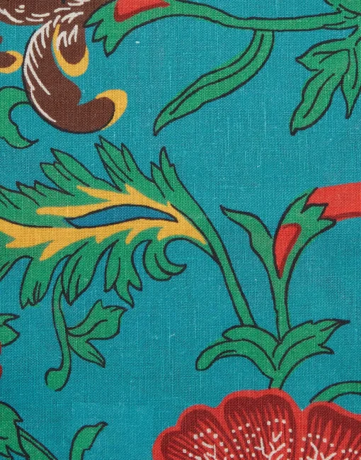 Large Napkins Set Of 2Dragon Flower Turchese in Linen