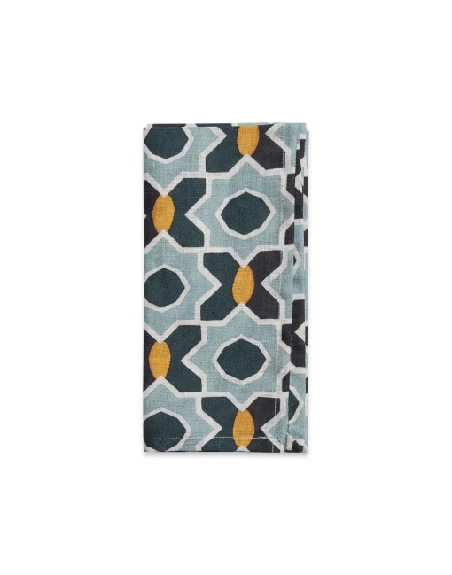 Large Napkins Set Of 2Plaza Small Light Blue in Linen