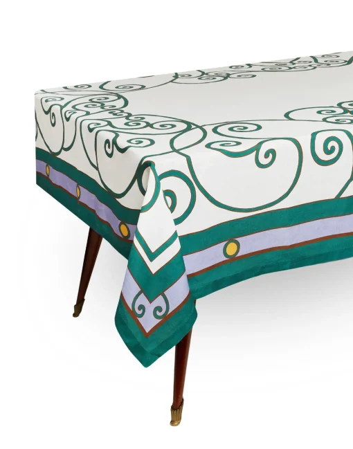 Large TableclothCortile Lilac in Linen