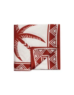 Large TableclothDate Palms Brick in Linen