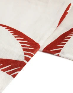 Large TableclothDate Palms Brick in Linen