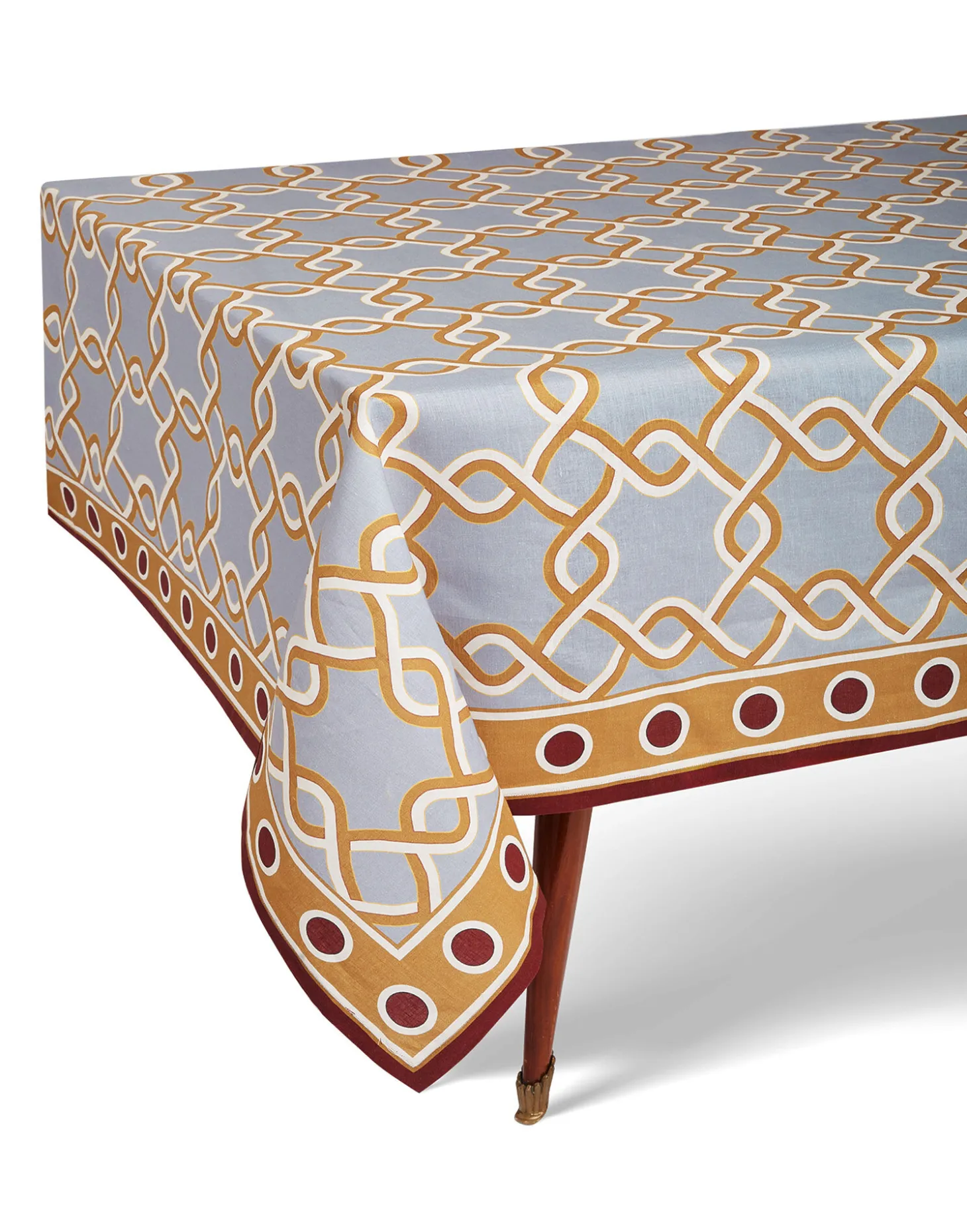 Large TableclothTackle Turquoise in Linen