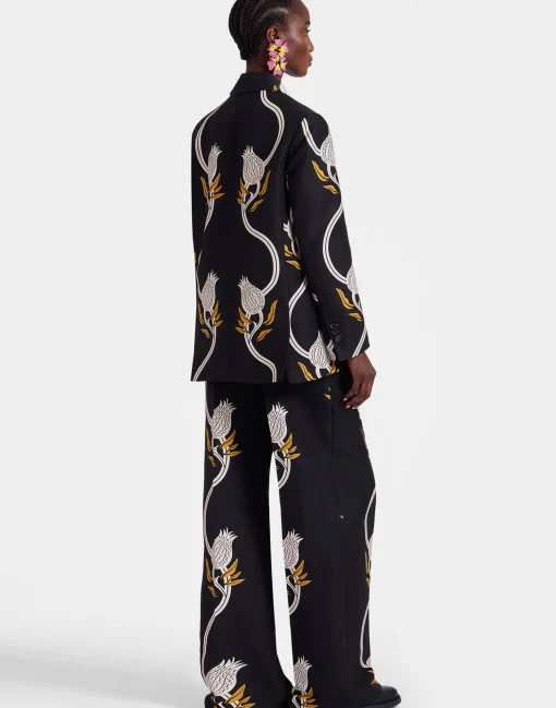 Let Loose PantsMelograno Black & White in Cady Wool