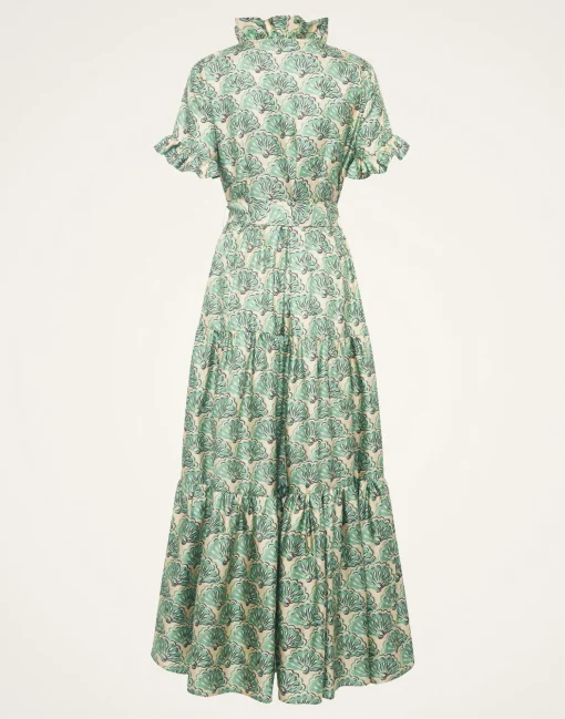 Long And Sassy DressFans Mint in Silk Twill