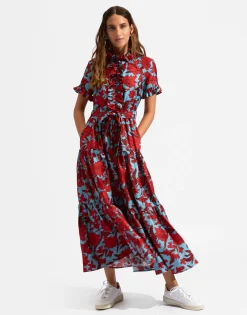 Long and Sassy DressLilium Turchese in Silk Twill