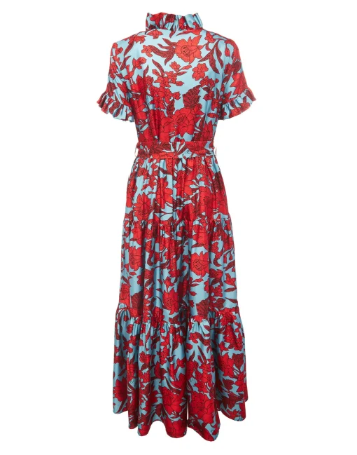Long and Sassy DressLilium Turchese in Silk Twill