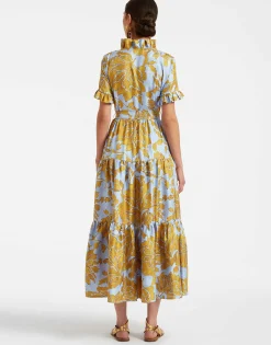 Long And Sassy DressTangle Light Blue in Silk Twill