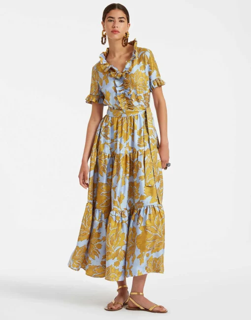 Long And Sassy DressTangle Light Blue in Silk Twill