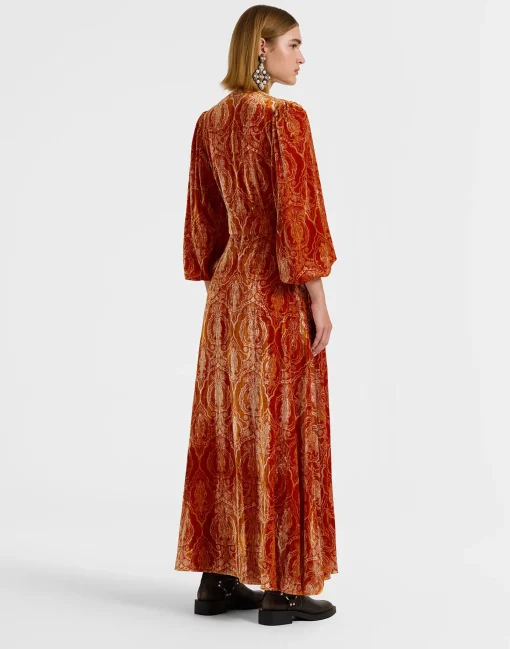 Long Camerino DressBanquet Orange in Devoré
