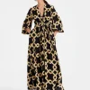 Long Camerino DressTackle Black in Crepe De Chine Silk