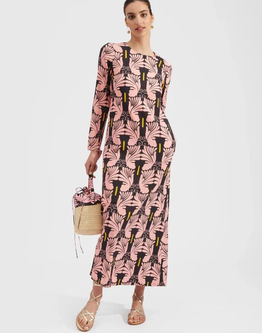 Long Sleeve Swing DressAli Rosa in Sable