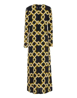 Long Sleeve Swing DressTackle Black in Sablé