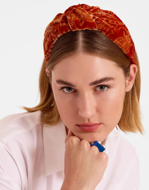 Love Knot HeadbandBanquet Orange in Devoré