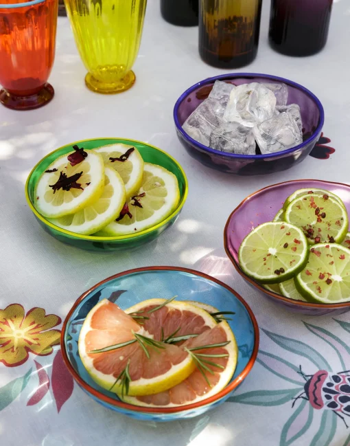 Luxury Nut Bowl Set of 2Turchese/Viola in Glass