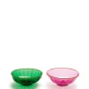 Luxury Nut Bowl Set of 2Verde/Rosa in Glass