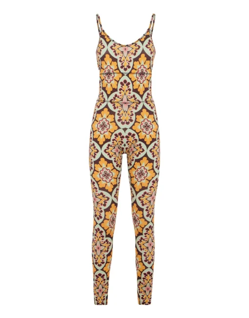 Magica CatsuitPalazzo Yellow in Jersey Stretch