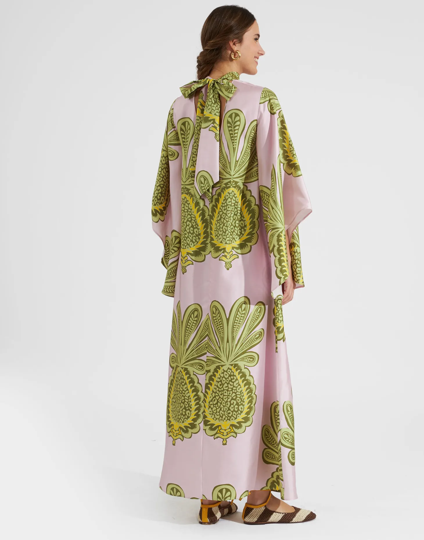 Magnifico DressBig Pineapple Pink in Twill Silk