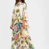 Magnifico DressFolk Flowers Azzurro Placée in Pebbled Sable