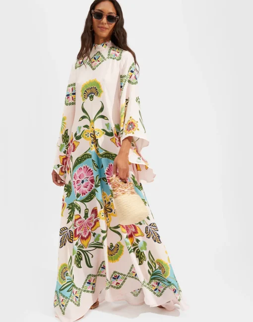 Magnifico DressFolk Flowers Azzurro Placée in Pebbled Sable