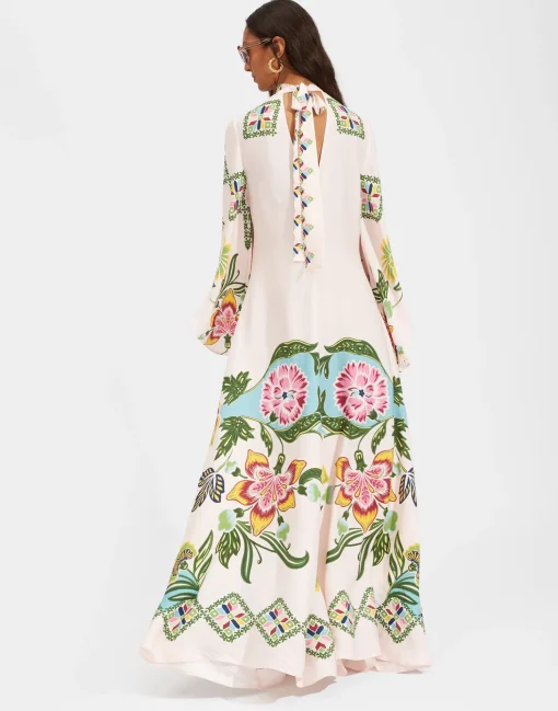 Magnifico DressFolk Flowers Azzurro Placée in Pebbled Sable