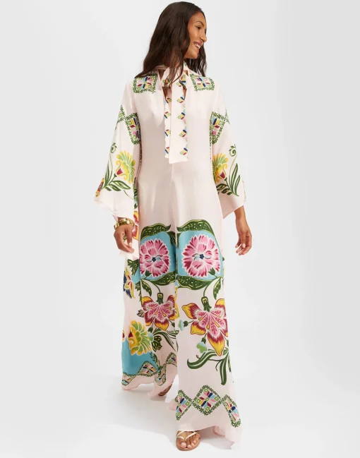 Magnifico DressFolk Flowers Azzurro Placée in Pebbled Sable
