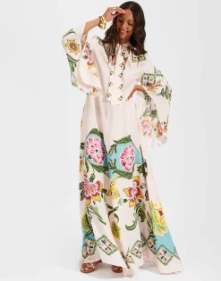 Magnifico DressFolk Flowers Azzurro Placée in Pebbled Sable