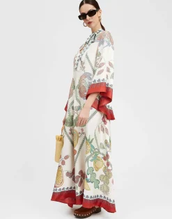 Magnifico DressGrenadilla Placée Off White in Silk Twill