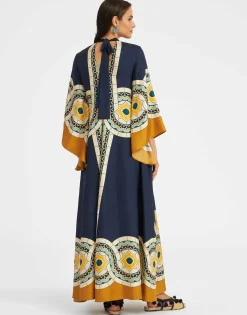 Magnifico DressMudejar Placée Blue in Silk Twill