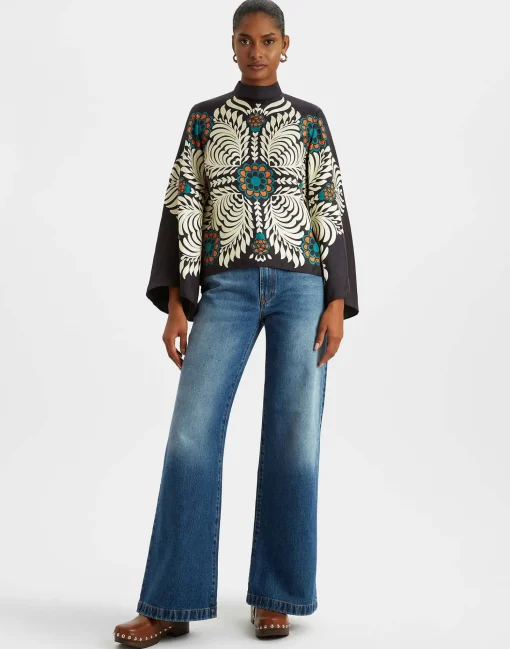 Make An Exit TopMix Tiles Placée Black in Silk Twill