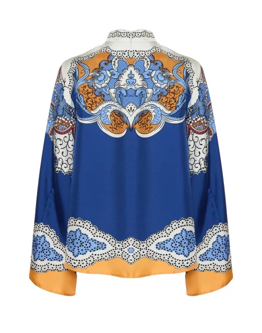 Make An Exit TopPortal Placée Light Blue in Silk Twill