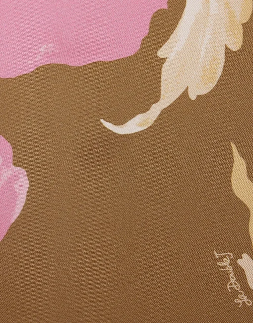 Make An Exit TopSylph Khaki in Silk Twill With Feathers