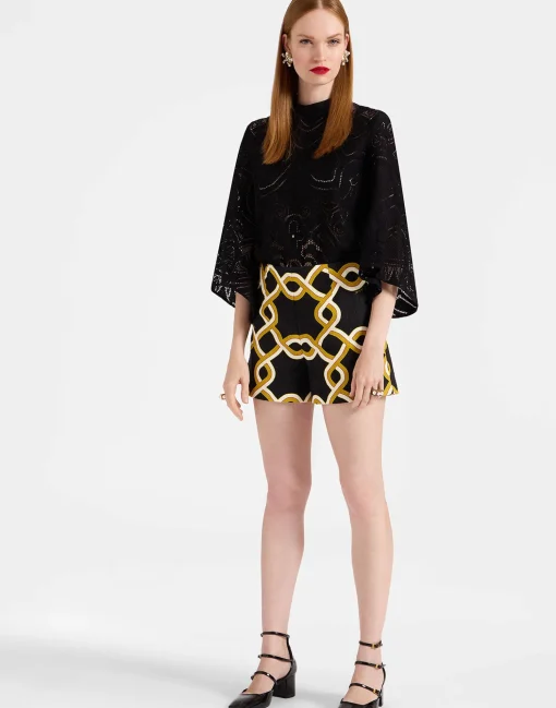 Margarita ShortsTackle Black in Shot Cotton