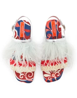 Medal SandalMoonflower Navy in Twill
