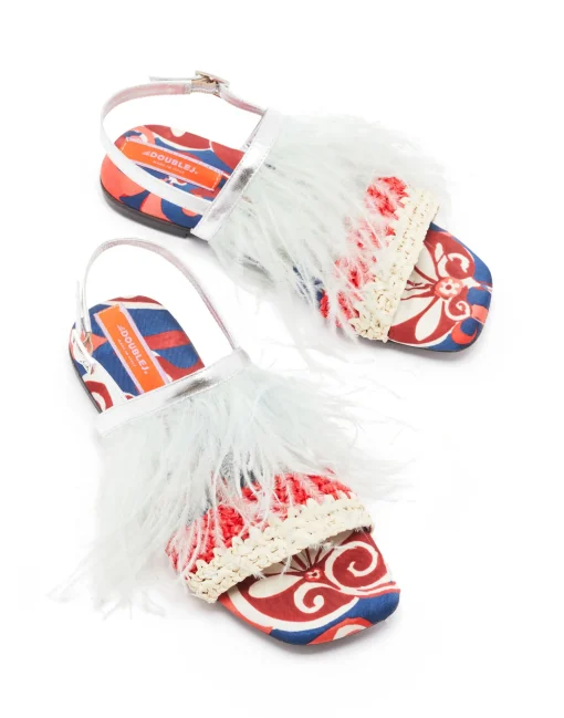 Medal SandalMoonflower Navy in Twill