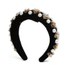 Medici HeadbandSolid Gold in Velvet Embroidered