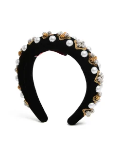 Medici HeadbandSolid Gold in Velvet Embroidered