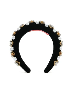 Medici HeadbandSolid Gold in Velvet Embroidered