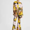 Meditation PantsBig Flower Rose in Cotton