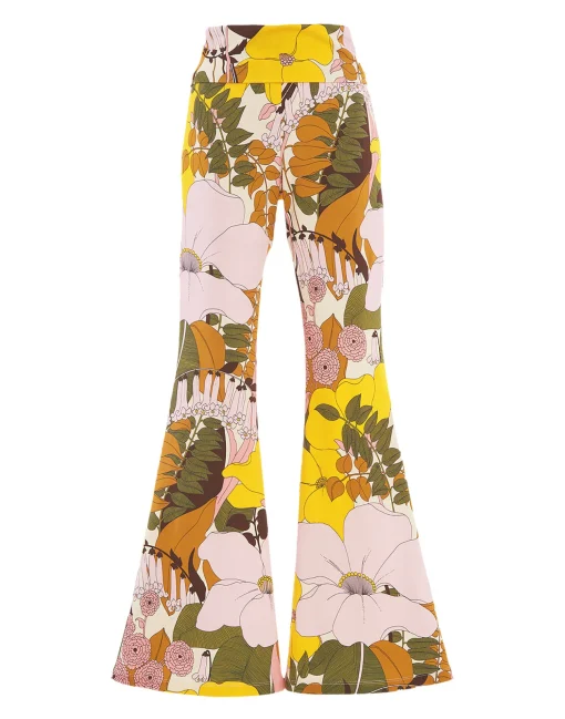 Meditation PantsBig Flower Rose in Cotton