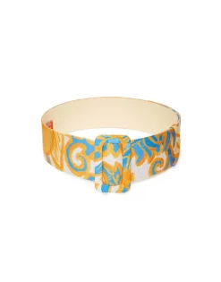 Medium BeltAnemone Orange in Light Faille