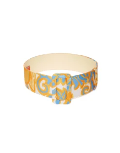 Medium BeltAnemone Orange in Light Faille