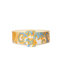 Medium BeltAnemone Orange in Light Faille