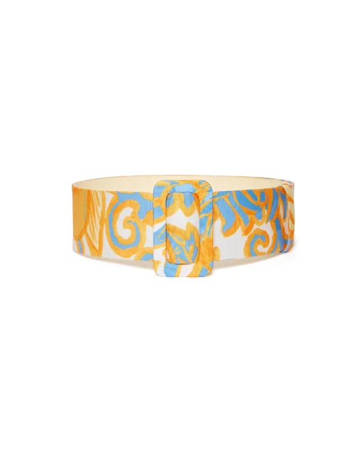 Medium BeltAnemone Orange in Light Faille