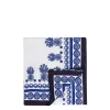 Medium TableclothBig Pineapple Blu (Placée) in Linen