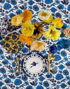 Medium TableclothWildbird Blu in Linen