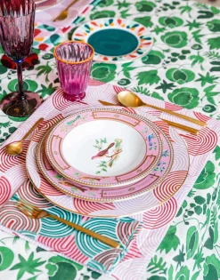 Medium TableclothWildbird Verde in Linen